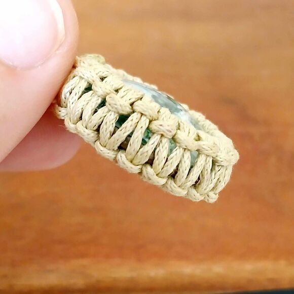 20" Macrame Alice & Wonderland Pendant Necklace, Bronze Chain - Picture 5 of 6